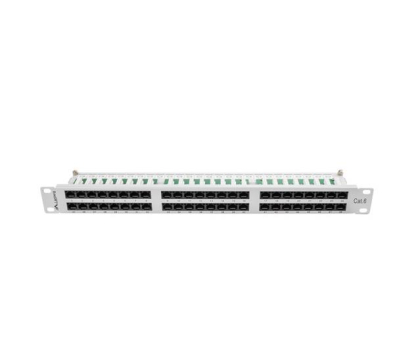 Akcesorium do szafy RACK LANBERG Patch Panel 48 Port 1U Kat.6 szary PPU6-1048-S